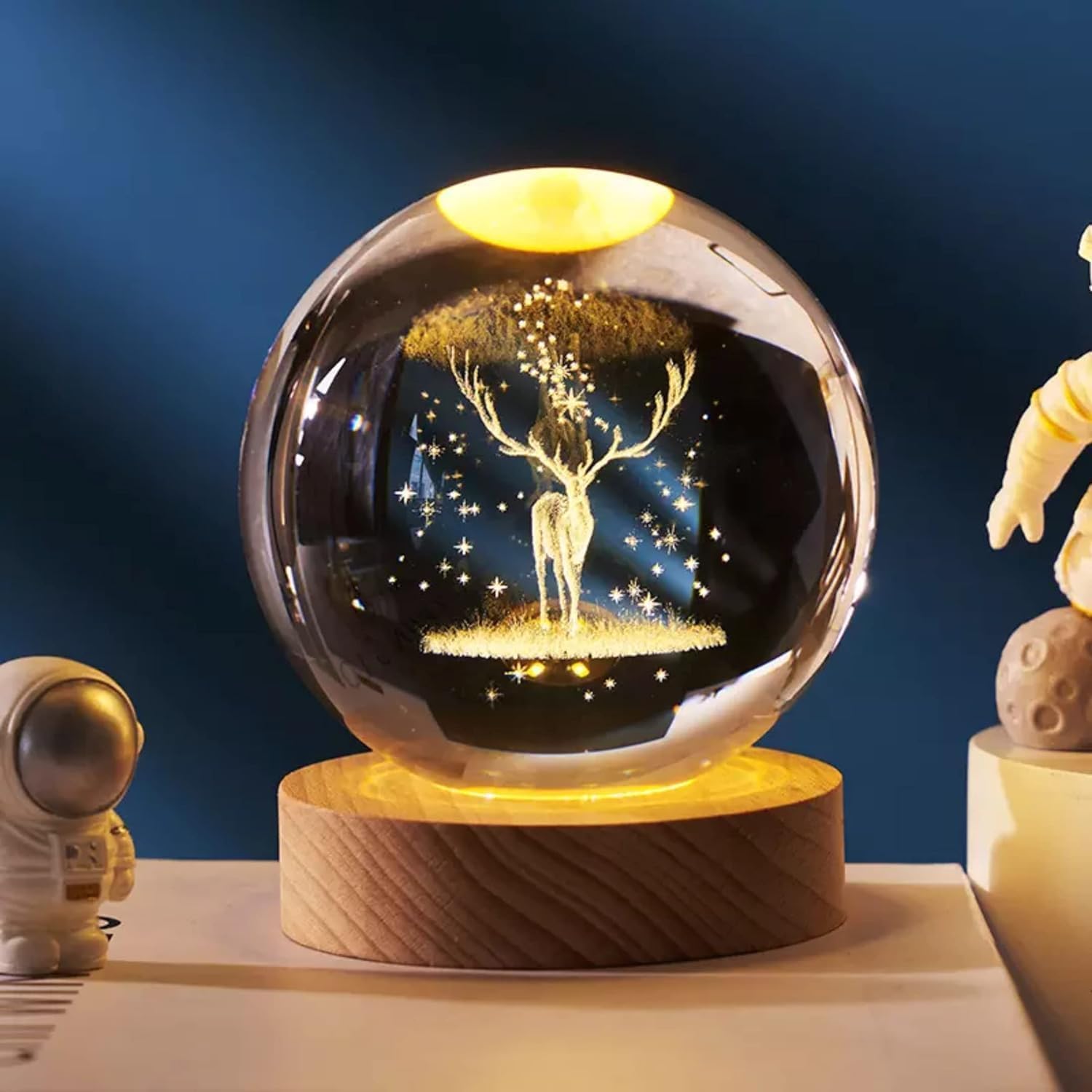 3D Deer Crystal Globe Lamp — gift idea for Gifts for Couples