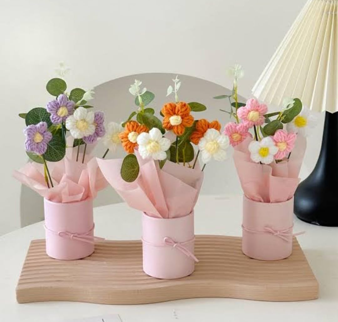 Handcrafted Crochet Flower Bouquet — gift idea for Valentine's Day