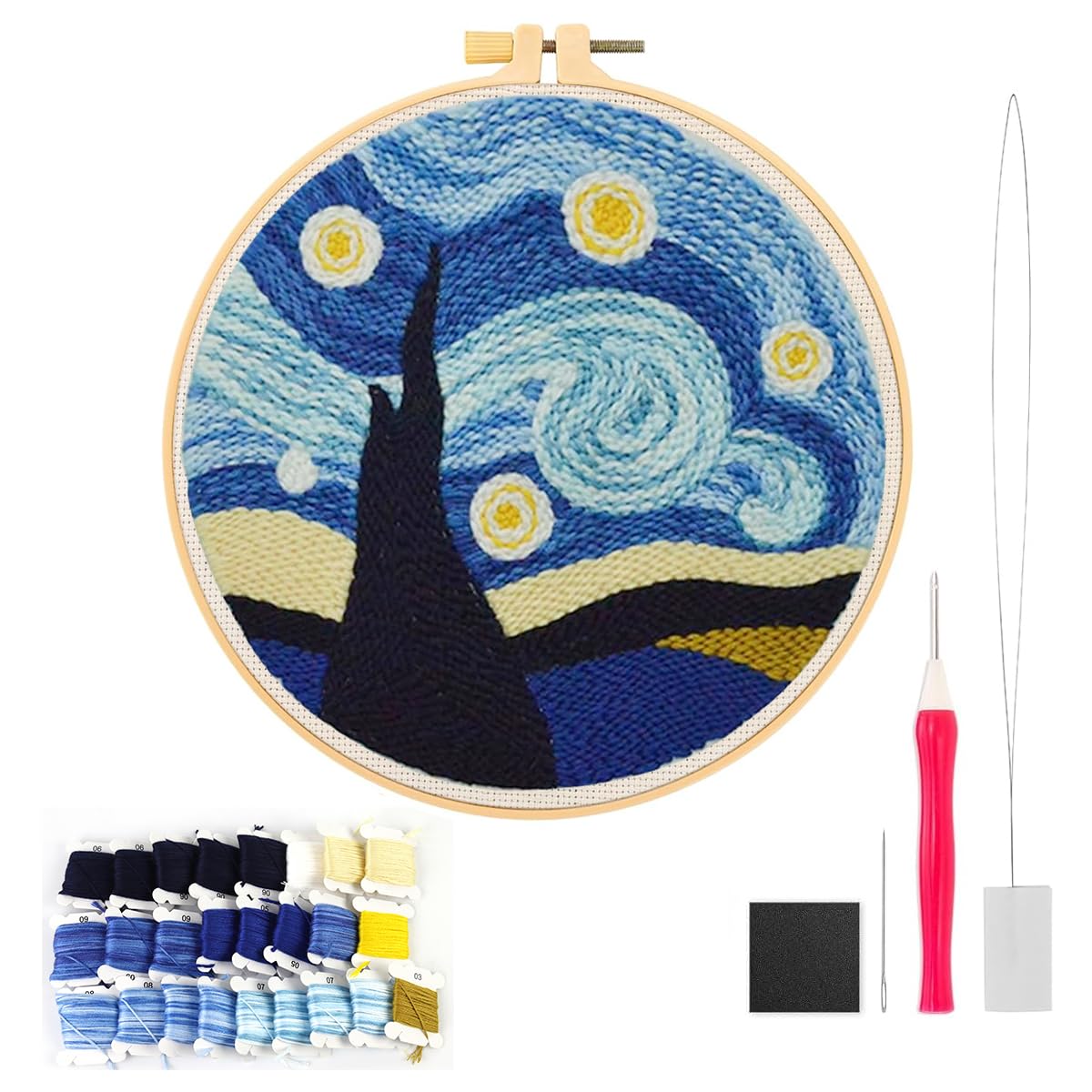 DIY Starry Night Punch Needle Kit — gift idea for Crafts