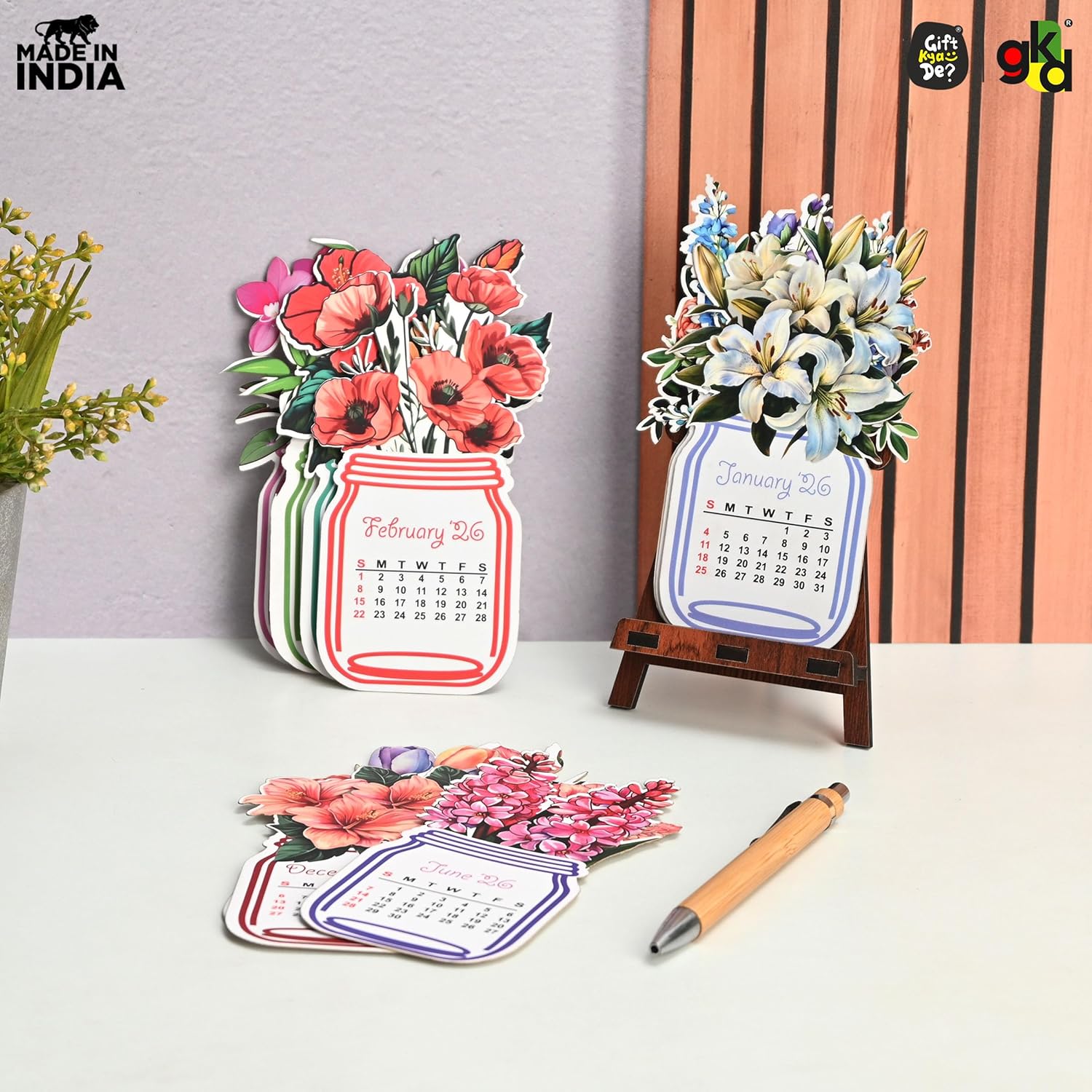 Floral Desk Calendar with Stand — gift idea for Gifts for Kids